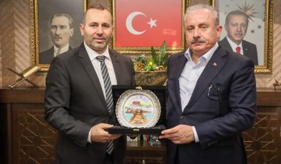 BAŞKAN TUTUK, ÖNCEKİ DÖNEM MECLİS BAŞKANI ŞENTOP’U AĞIRLADI