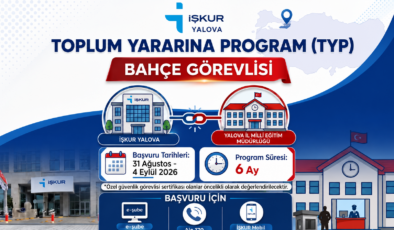 Yalova’da İŞKUR’dan Okullara 122 Bahçe Görevlisi Alımı