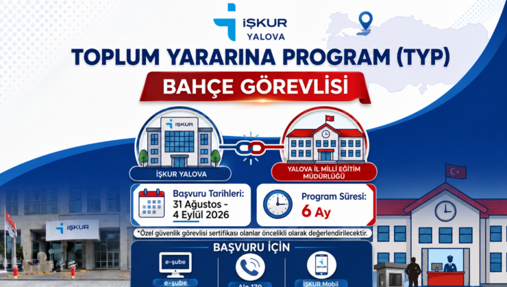 Yalova’da İŞKUR’dan Okullara 122 Bahçe Görevlisi Alımı